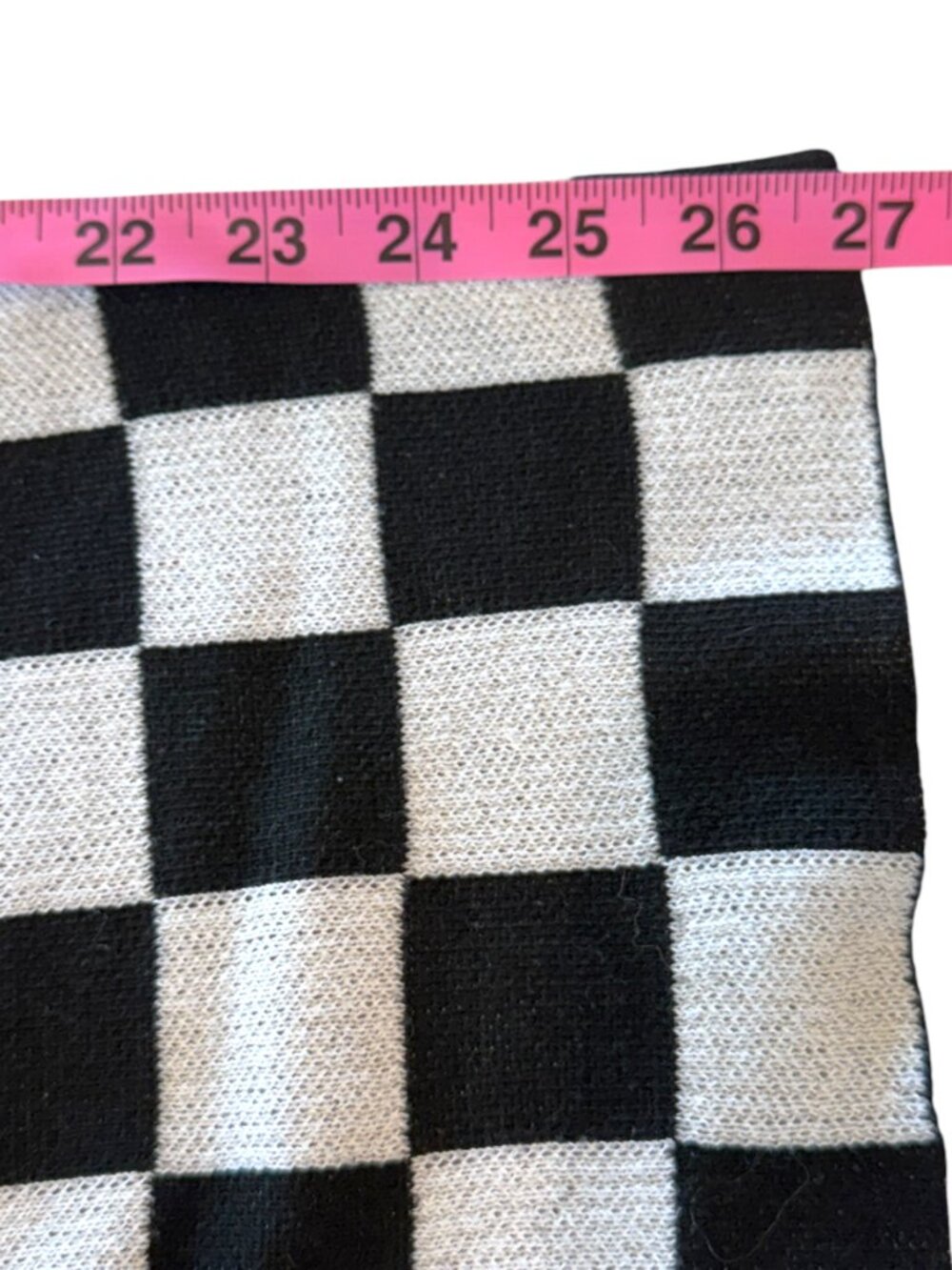 Large Double Zero Black + White Checkered Wide Leg Lounge Pants - Picture 4 of 4